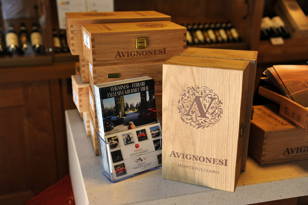Wooden boxes of Avignonesi wines