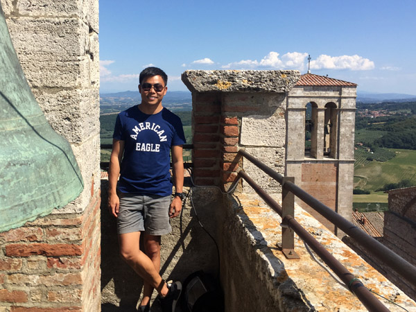 At the top of the Comune di Montepulciano, Town Hall