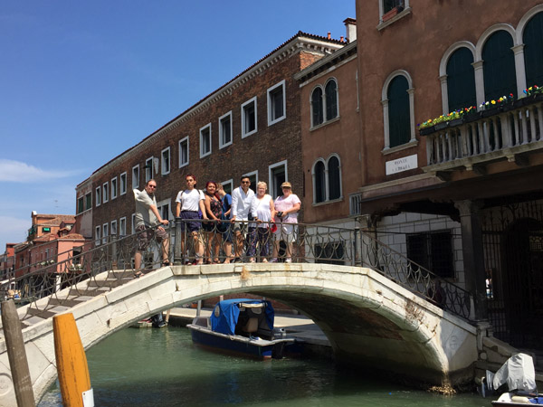 Our group on the Ponte San Chiara, Murano