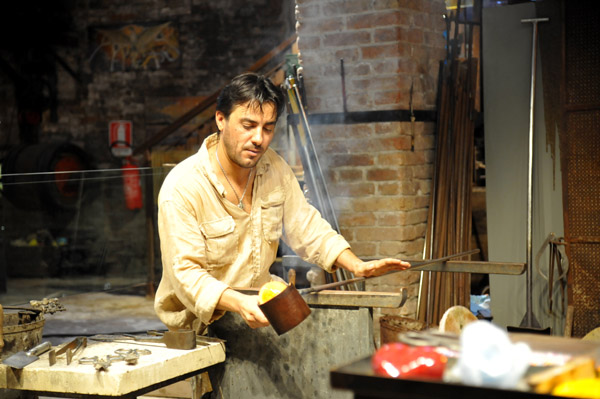 Glass blowing demonstration, Santa Chiara