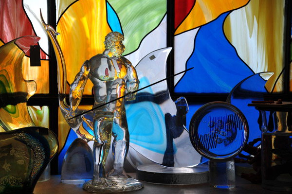 Murano glass warrior with spear