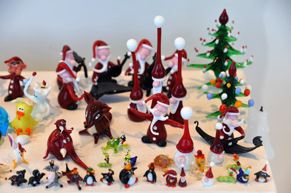 Murano glass Santas