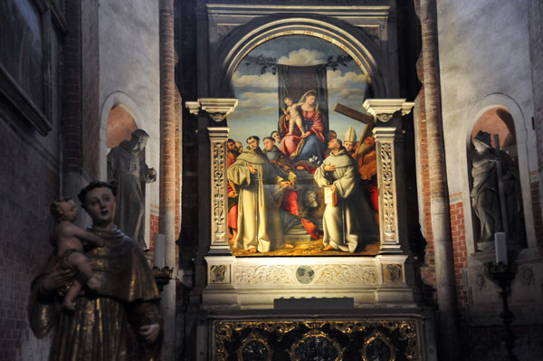La Madonna col Bambino e santi I protomartiri francescani by Bernardino Licino 16th C, Capella dei Santi Francescani, i Frari