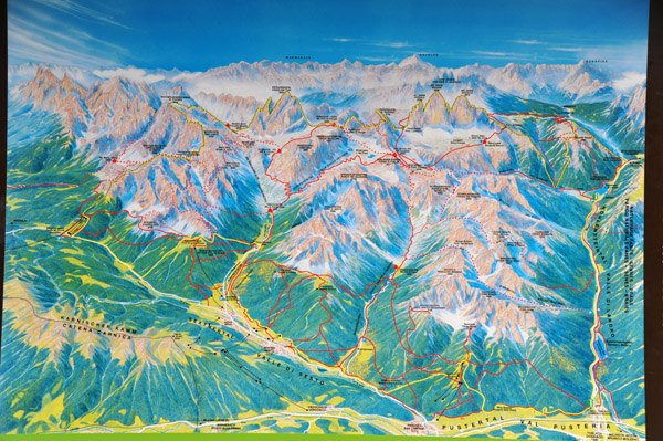 Summer map, Nature Park Tre Cime, Dolomites