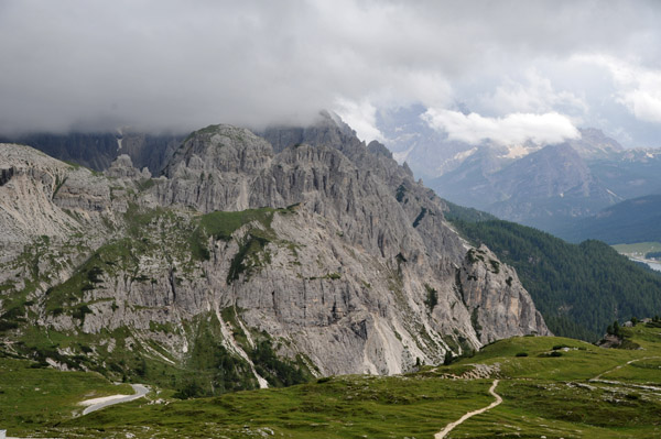 View from the baes of the Tre Cime on an unfortunate cloudy day