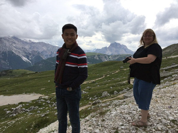 Debbie and Max at the Tre Cime di Lavaredo