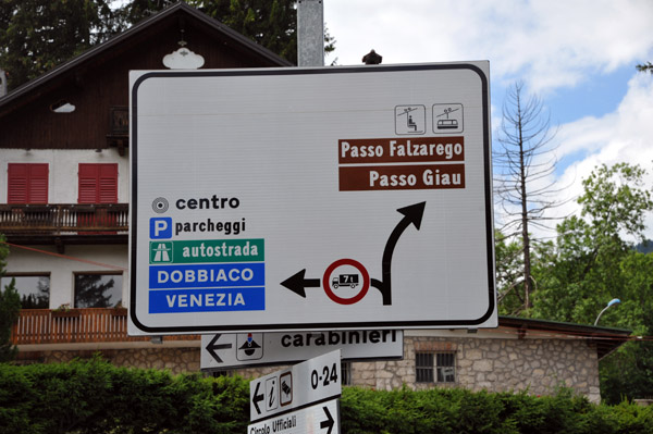 Leaving Cortina d'Ampezzo to the west via the scenic Passo Giau