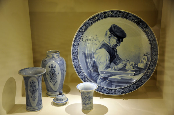 Royal Delft plate with a painting of Cornelius Tulk, 1880