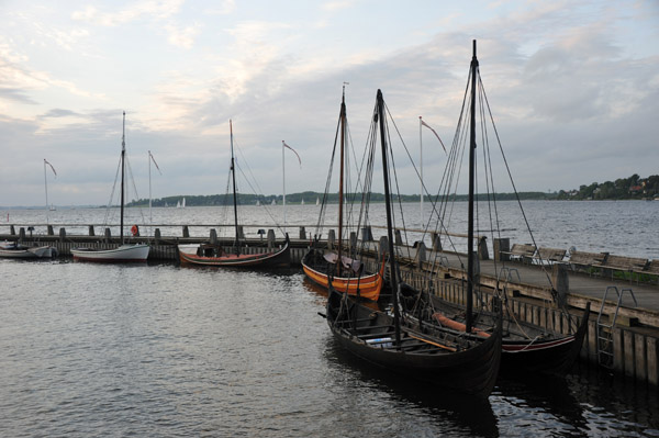 Roskilde Harbor with 4 reconstructed Viking ships