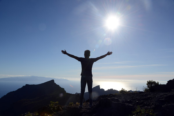 Max and the late afternoon sun, Tenerife