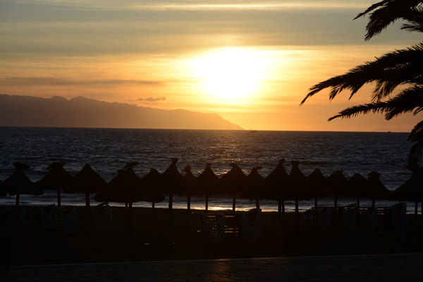 Sunset from Playa de las Amricas with the neighboring island of La Gomera