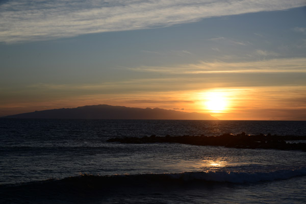 Sunset from Tenerife with the island of La Gomera