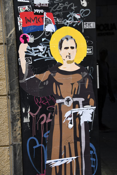 Graffiti with a Saint, Pamplona