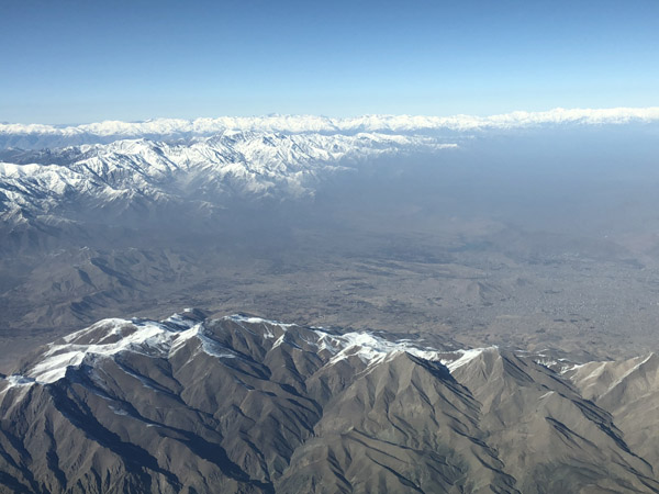 Approaching Kabul, Afghanistan, from the south