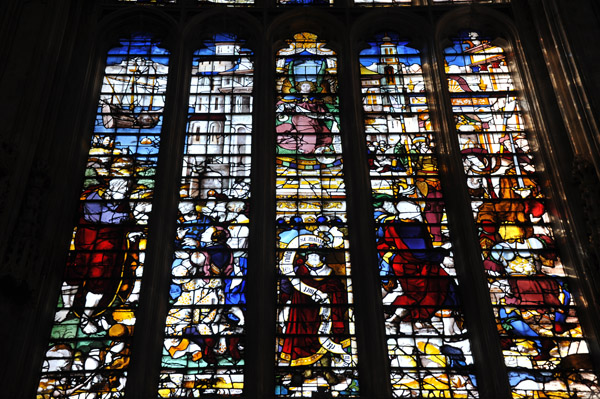 Stained glass, King's Chapel, Cambridge