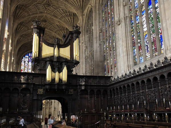 Choir and organ, rood screen, King's Chapel, Cambridge