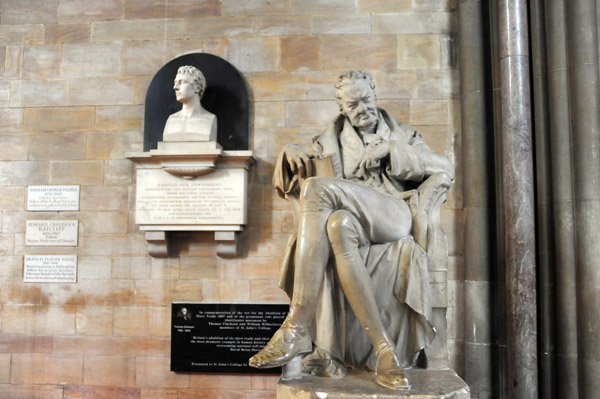 Statue of abolitionist William Wilberforce, St. John's College Chapel
