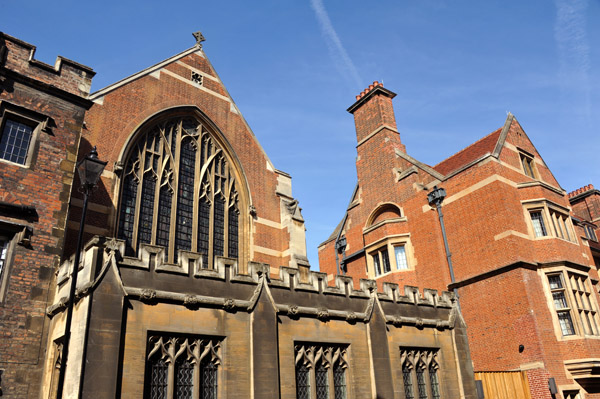 Queens College Chapel from Queens Lane, Cambridge University