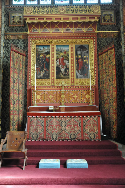 Flemish triptych, 15th C., Queens' College Chapel