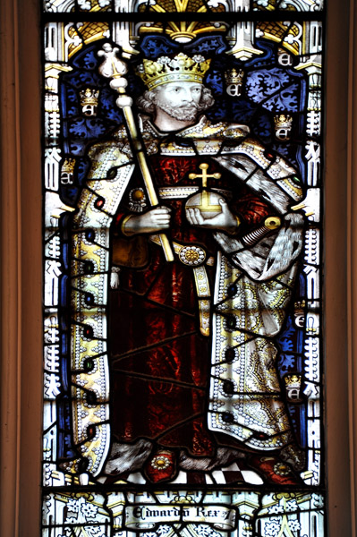 Stained Glass, King Edward I, Queens' College Chapel