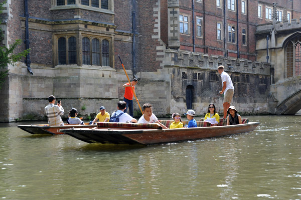 Punting past St. John's College, Cambridge