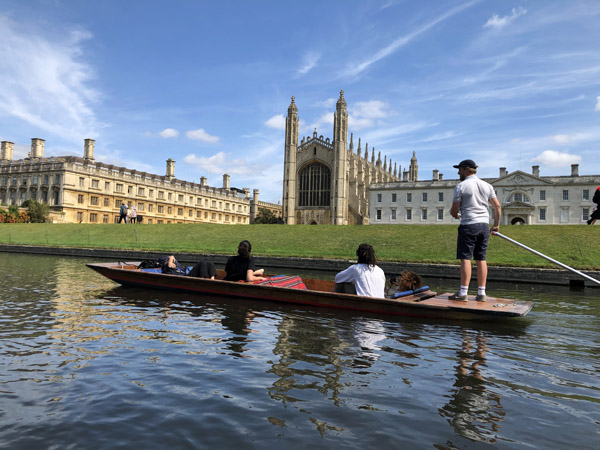 Punting on the River Cam past King's College, Cambridge University