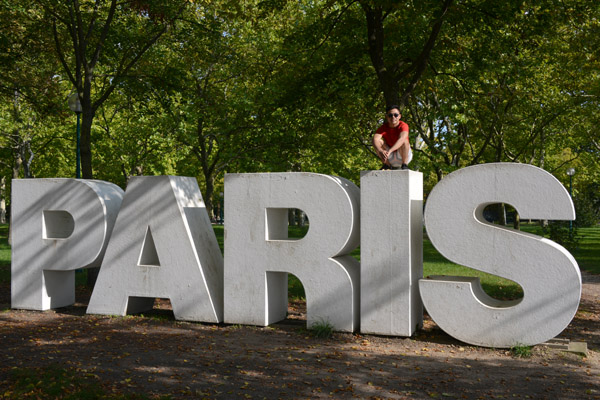 PARIS in big letters, Bois de Vincennes (that's Max, not me)