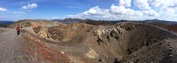 Panorama of the Tholos Naftilos crater, Nea Kameni