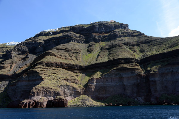 400m high cliffs of Santorini