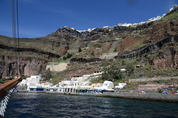 Arriving at the Old Port of Fira, Santorini