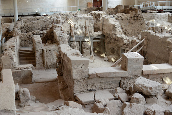 Excavations began at Akrotiri in 1967