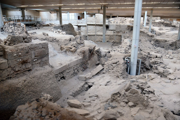Several Minoan frescoes were discovered at Akrotiri