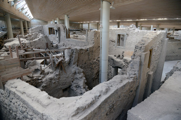 West House, site of the famous Fisherman fresco, Akrotiri