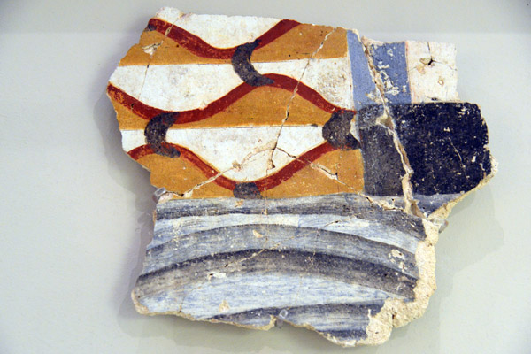 Fragment of an early wall painting, Akrotiri, Late Cycladic Period, 17th C. BC