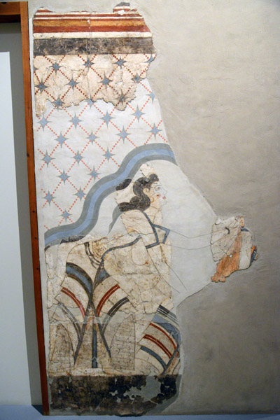 Fragment of wall painting, Akrotiri, Late Cycladic Period, 17th C. BC