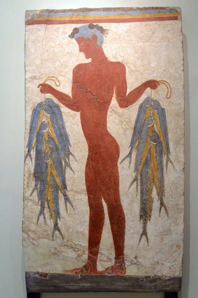 The Fisherman Fresco, 17th C. BC, Akrotiri 