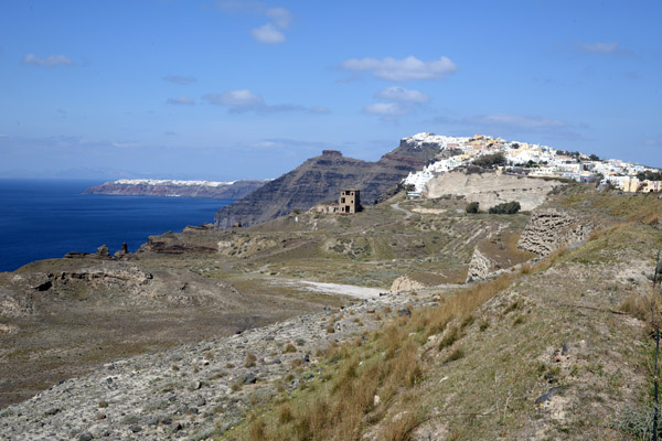 Driving south from Fira to Pyrgos, Santorini
