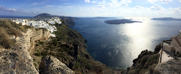 Panoramic view of the Santorini caldera