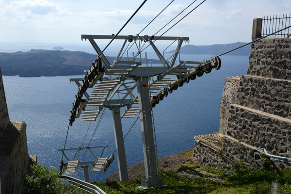 Upper cable car station, Fira