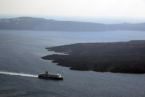 Blue Star Ferry sailing in the Santorini caldera