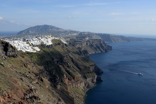 Looking south back to Fira, Santorini
