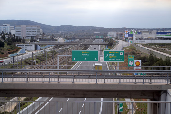Highway from Athens Airport to the city