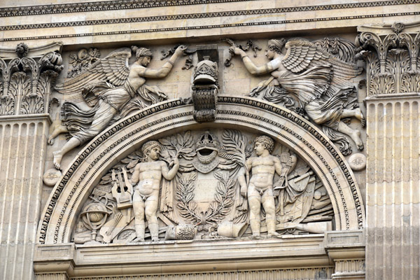 Detail of exterior decoration on the Louvre Palace under Louis XIV