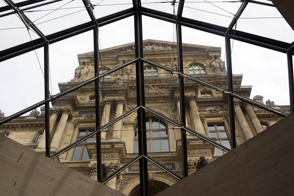 Louvre from inside the Pyramid