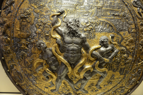 Laocoon on a shield, Italian, 16th C.