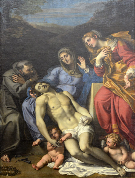 Piet with St. Francis and Marie Magdalene, Annibal Carracci, ca 1602-1607