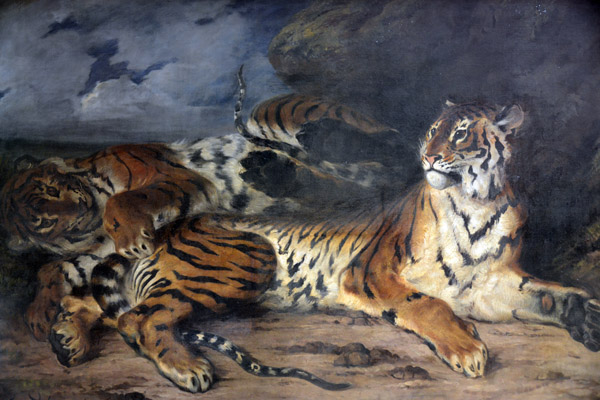Study of Two Tigers, Eugne Delacroix, 1830