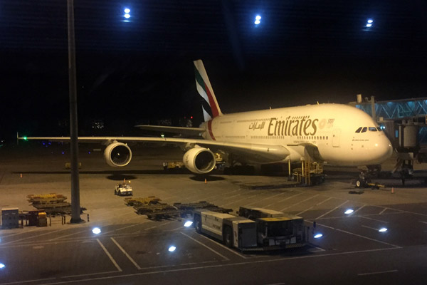 Emirates A380 at Beijing