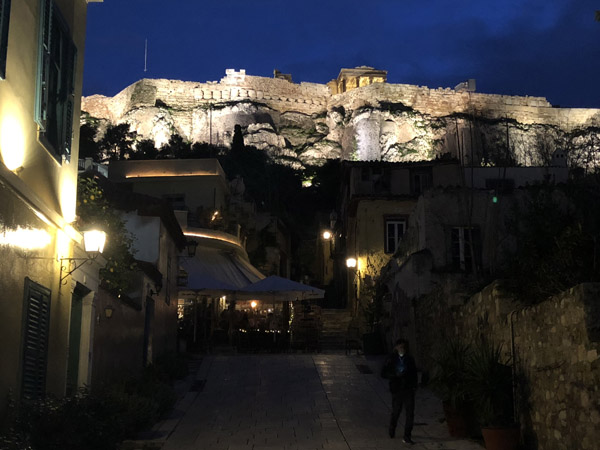 The Acropolis at night from Monastriki
