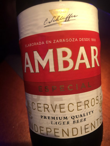 Local beer in Zaragoza - Ambar